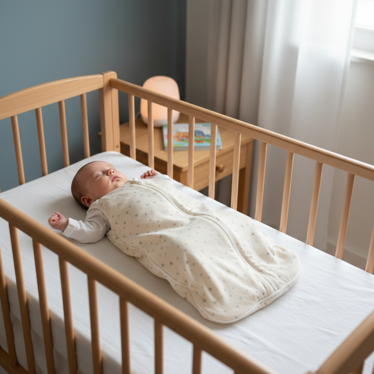 Illustration réaliste sur Gigoteuse bébé : sécurité et confort pour des nuits sereines dès la naissance
