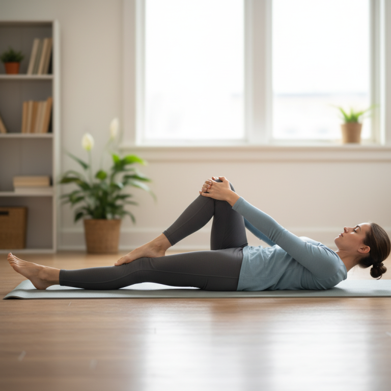Illustration réaliste sur Soulager une sciatique rapidement : gestes simples et ciblés
