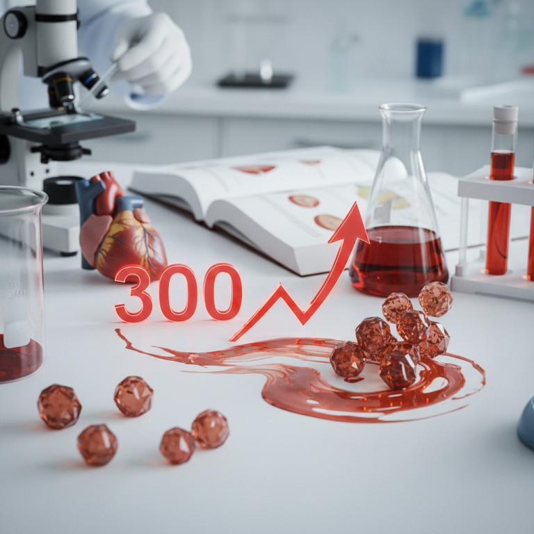 Illustration réaliste sur Trop de fer dans le sang : comprendre l'hyperferritinémie